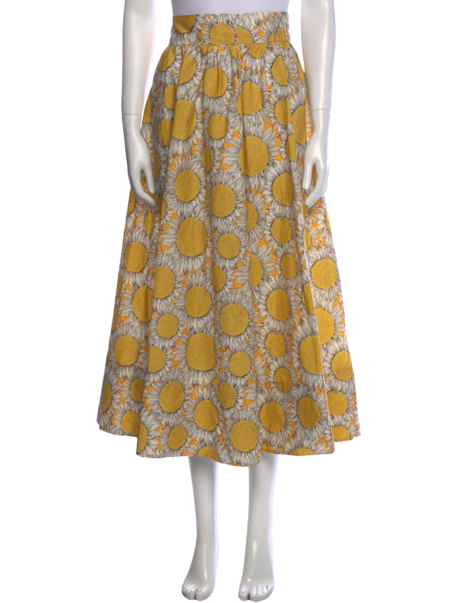 Akris Floral Print Midi Length Skirt